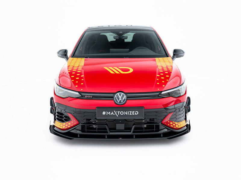 Maxton Design - Street PRO Front Splitter + Flaps Volkswagen Golf GTI Clubsport Mk8 Facelift