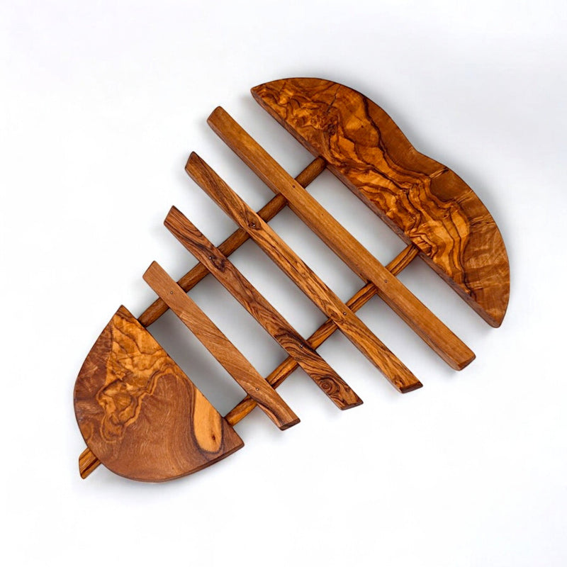 Handcrafted  Olive Wood Trivet (21x18 cm) | Hot Pad