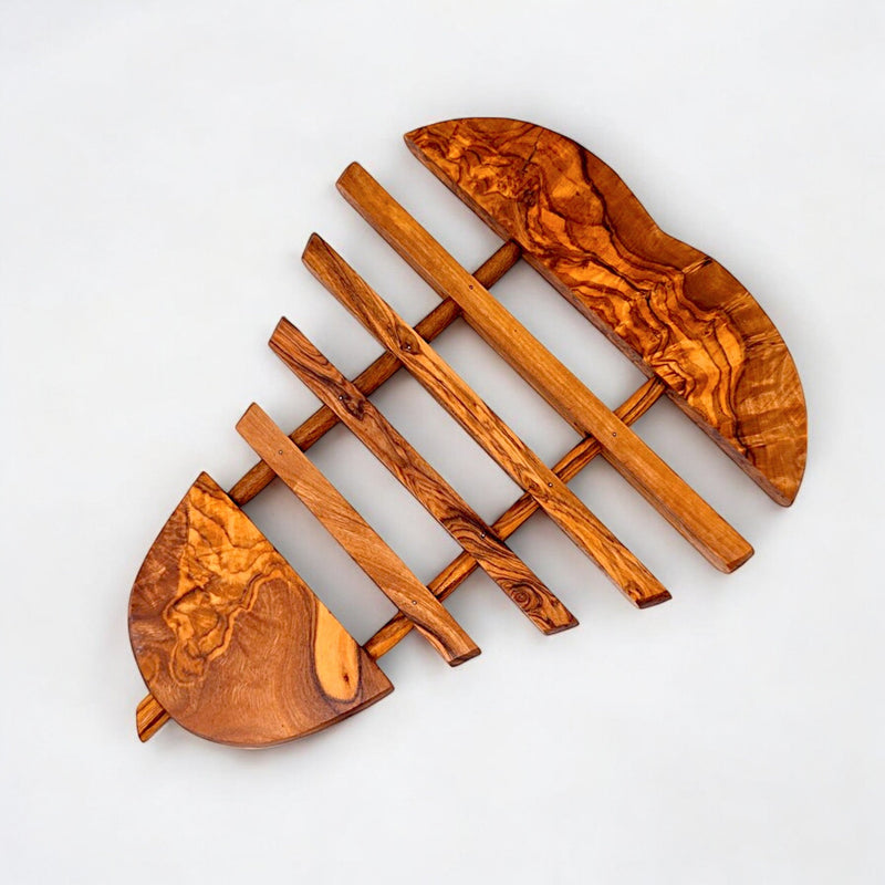 Handcrafted  Olive Wood Trivet (21x18 cm) | Hot Pad
