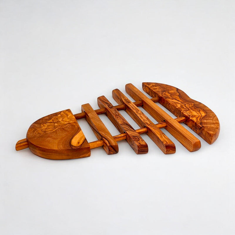 Handcrafted  Olive Wood Trivet (21x18 cm) | Hot Pad