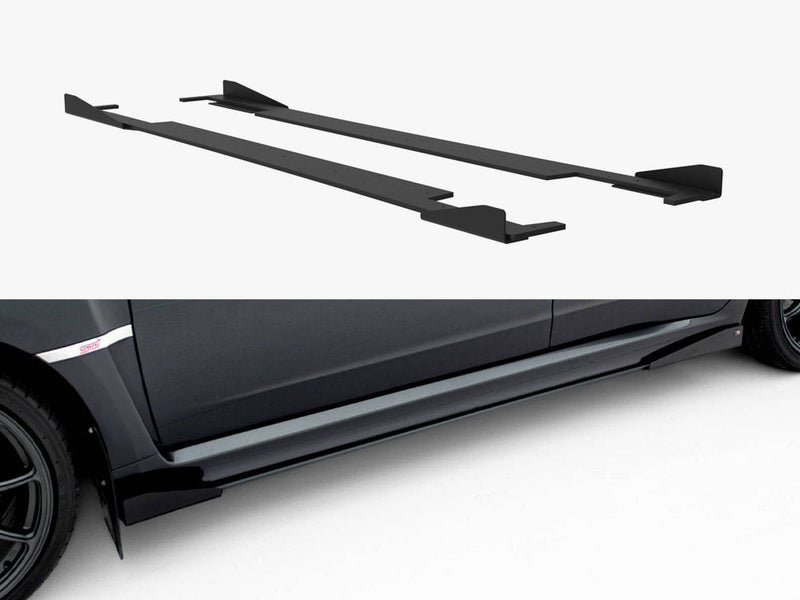 Maxton Design - Street PRO Side Skirts Diffusers + Flaps Subaru Impreza WRX STI Mk3 Facelift