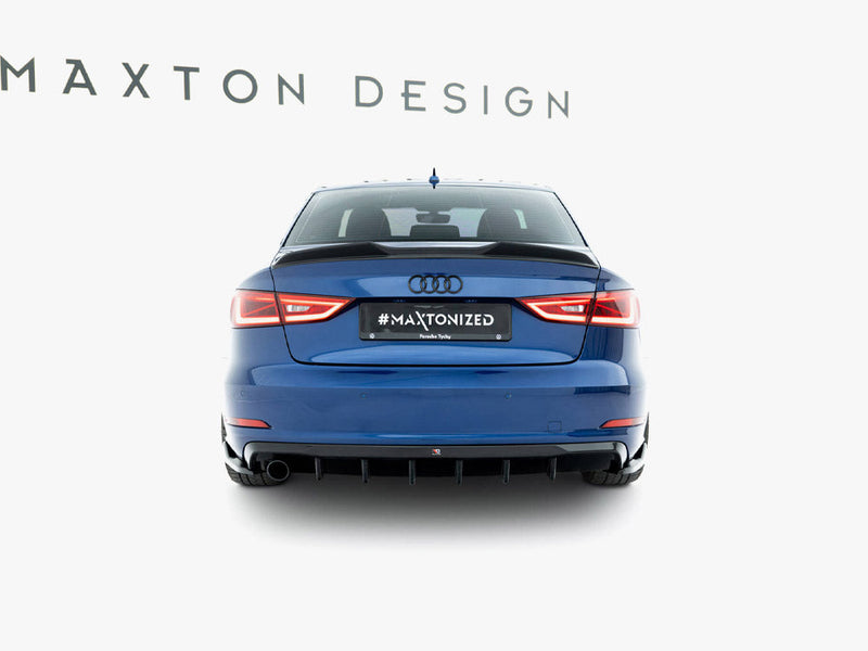 Maxton Design - Rear Valance Audi A3 Sedan 8V (Version with single exhaust tips on one side)