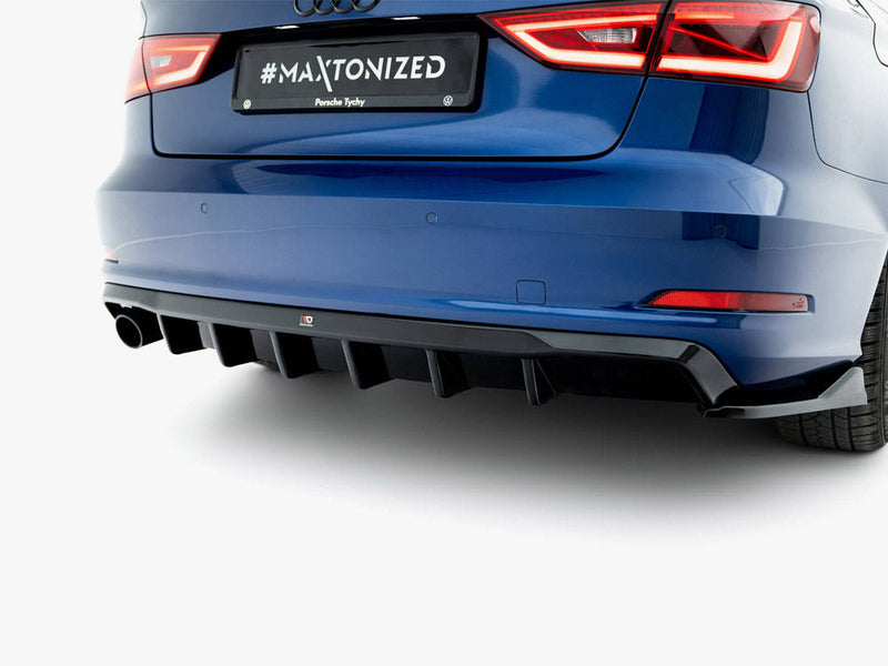 Maxton Design - Rear Valance Audi A3 Sedan 8V (Version with single exhaust tips on one side)