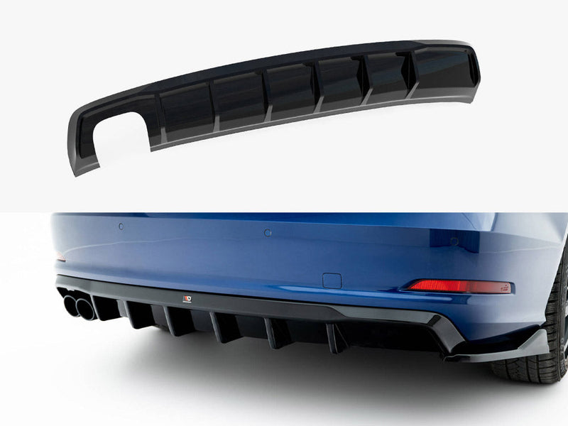 Maxton Design - Rear Valance Audi A3 Sedan 8V (Version with dual exhaust tips on one side)