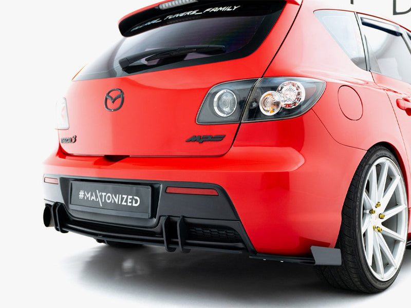 Maxton Design - Street PRO Rear Side Splitters + Flaps Mazda 3 MPS Mk1 EU Version