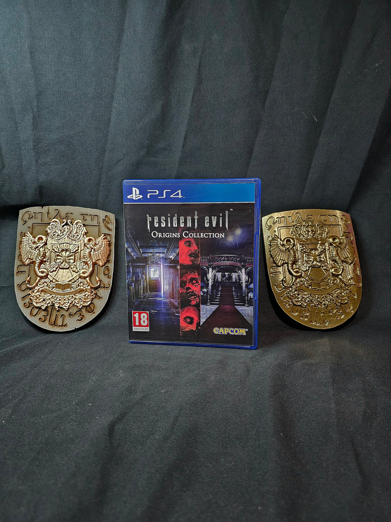 Resident Evil Spencer Mansion Wooden And Gold Emblem Half Scale prop