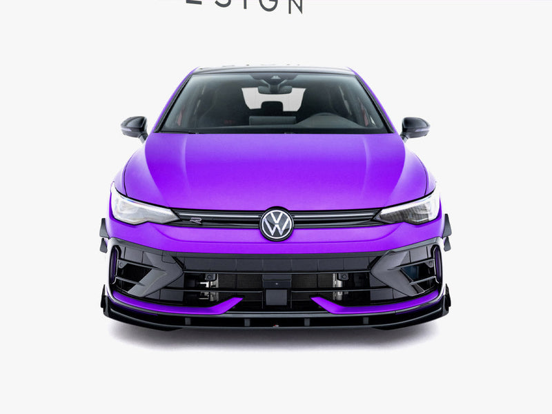 Maxton Design - Street PRO Front Splitter + Flaps Volkswagen Golf R Mk8 Facelift
