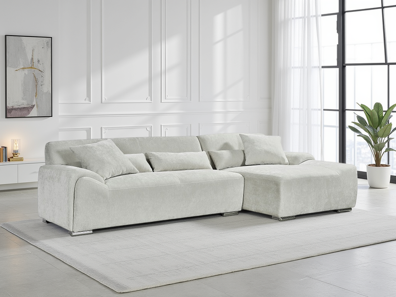 Modena Beige Right Hand Corner Sofa: Modern, Deep-Seated Comfort Furniture