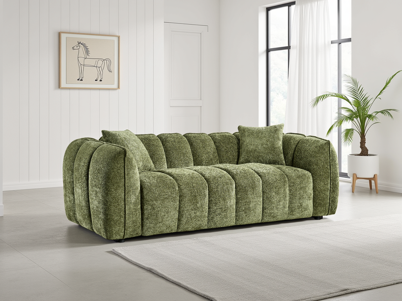 Luxurious Venice Velvet 3-Seater Sofa - Tufted Design, Deep Cushions