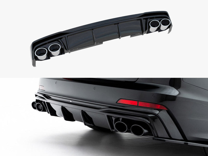 Maxton Design -  Rear Valance + Exhaust Ends Imitation Audi A6 S-Line / S6 C8 / C8 Facelift