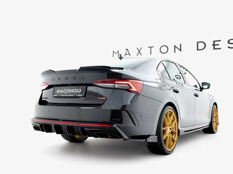 Maxton Design - Rear Side Splitters V.4 + Flaps Skoda Octavia RS Combi / Liftback Mk4 / Mk4 Facelift