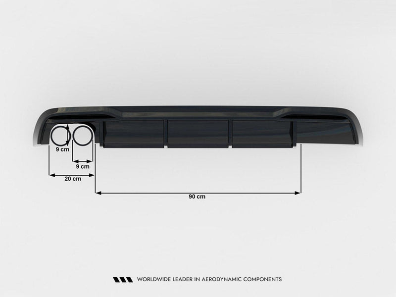 Maxton Design - Rear Valance Audi A5 Sportback 8T Facelift (Version with dual exhausts on one side)