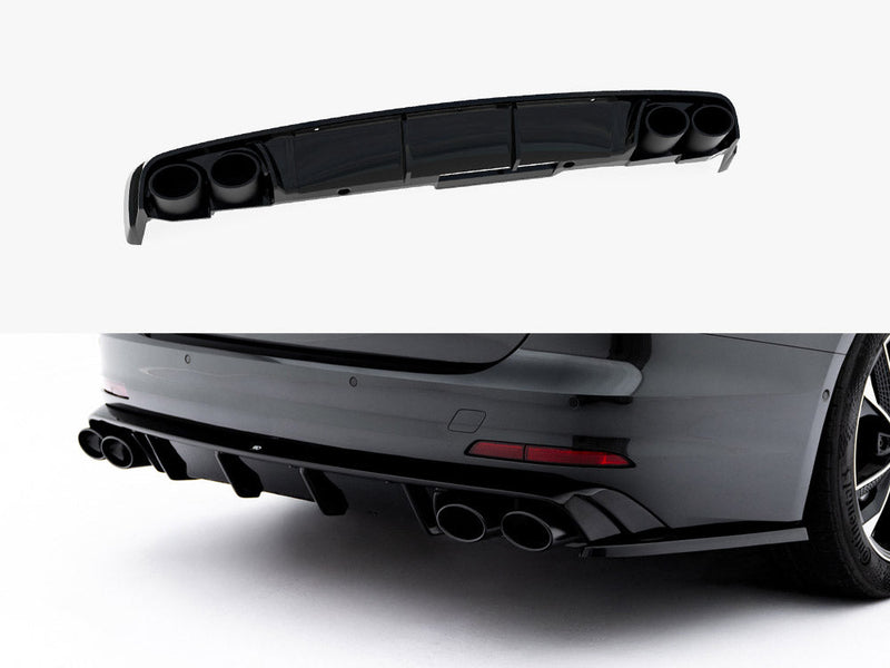 Maxton Design -  Rear Valance + Exhaust Ends Imitation Audi A6 Sedan / Avant C8 / C8 Facelift