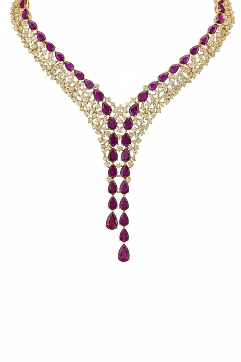 Baroness Statement Necklace Ruby Gold