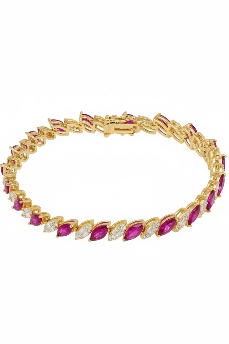 Viscountess Tennis Bracelet Ruby Gold