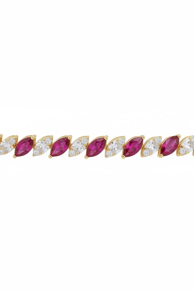Viscountess Tennis Bracelet Ruby Gold