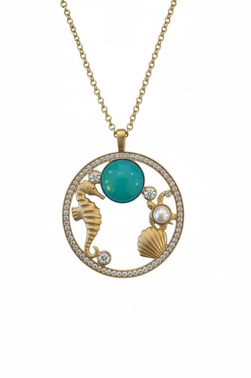 Oceanic Wonderland Necklace Turquoise Gold