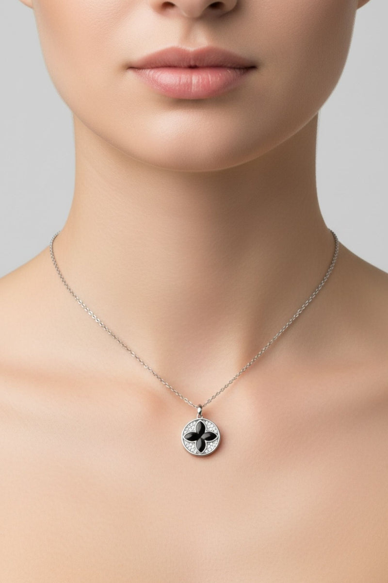 Florentine Clover Necklace Silver