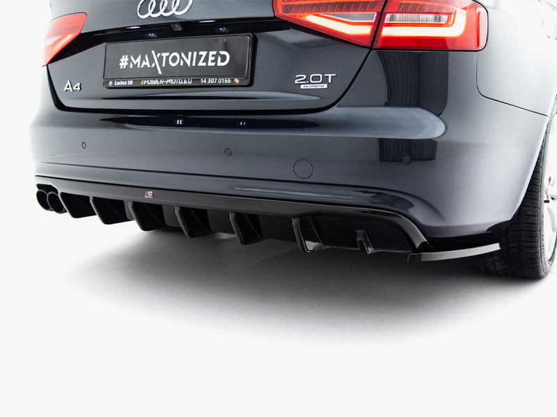 Maxton Design - Rear Valance Audi A4 B8 Facelift (Single side dual exhaust version)