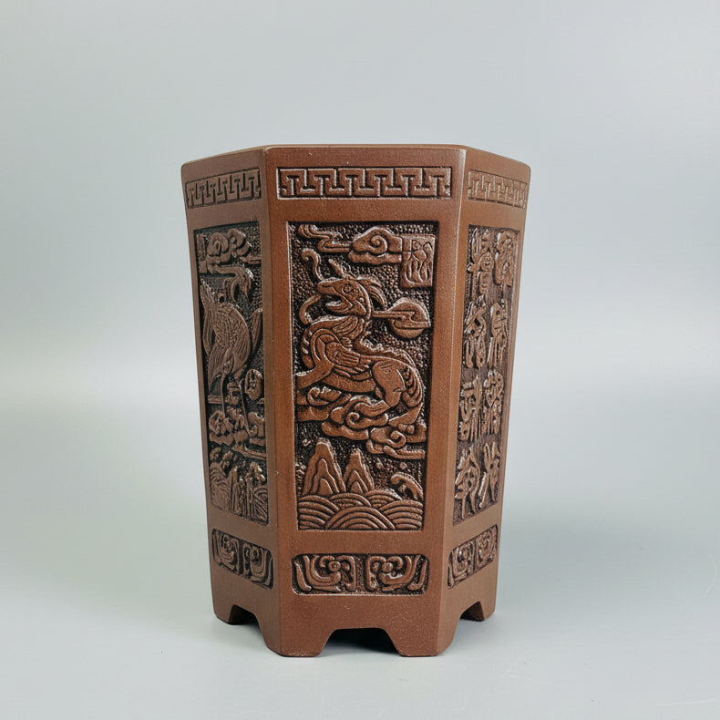 17cm Premium Unglazed Bonsai Pot | Cascade | 17cm x 25cm | Brown
