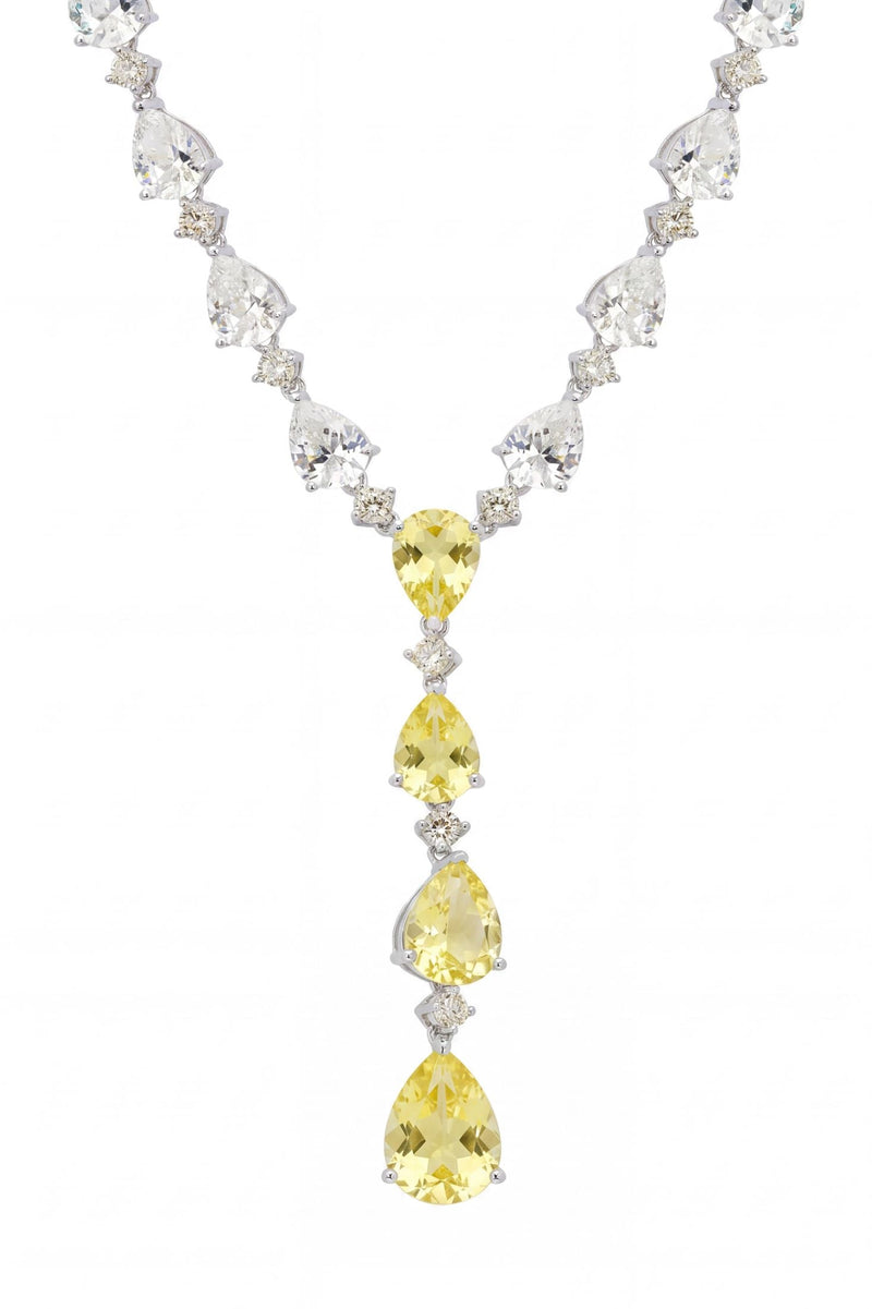 Elizabeth Statement Necklace Yellow Topaz Silver