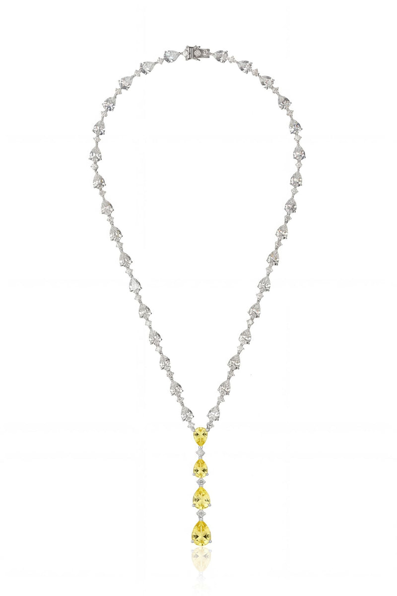 Elizabeth Statement Necklace Yellow Topaz Silver