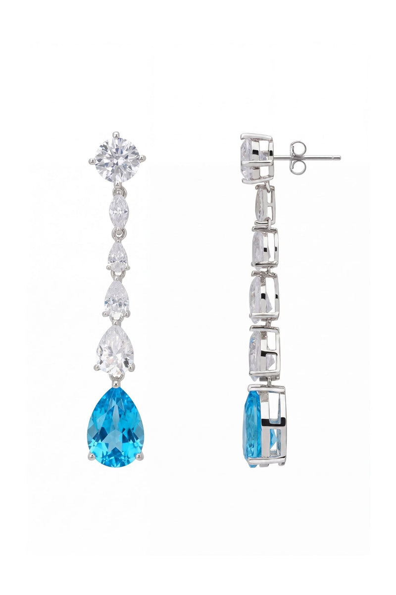 Bardot Blue Topaz Drop Earrings Silver