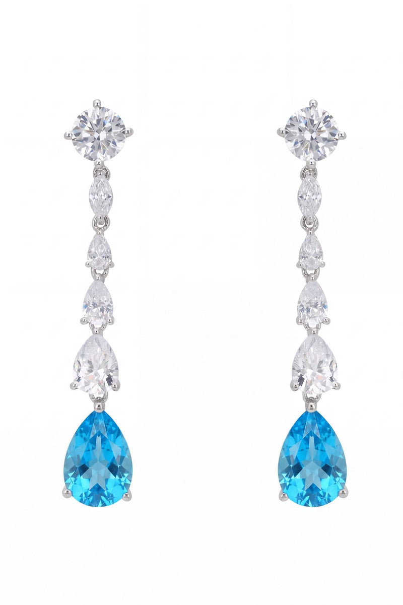 Bardot Blue Topaz Drop Earrings Silver