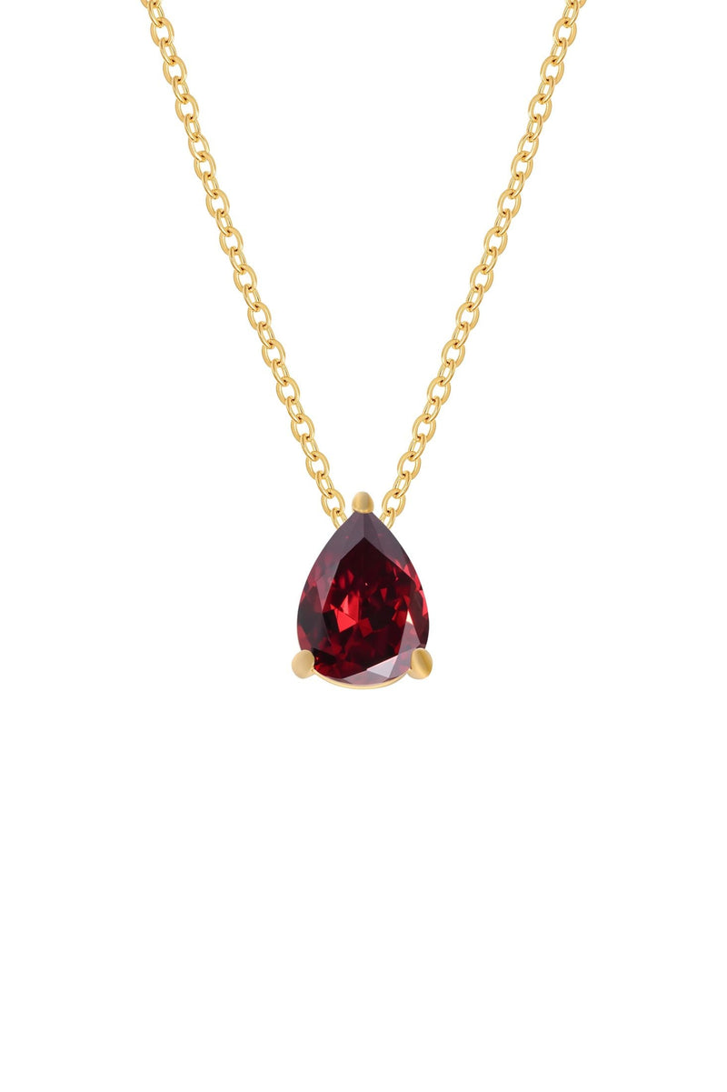 Adele Teardrop Necklace Gold Ruby