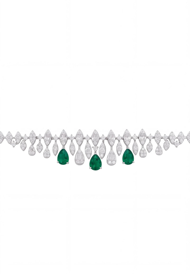 Duchess Emerald Tennis Bracelet Silver