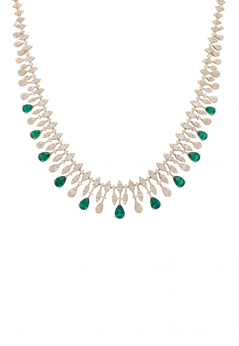 Duchess Emerald Statement Necklace Gold