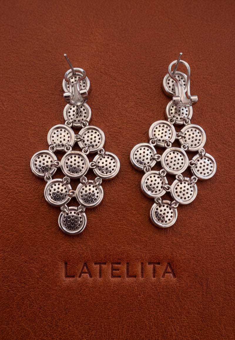 Mirage Disc Cascading Drop Earrings Silver