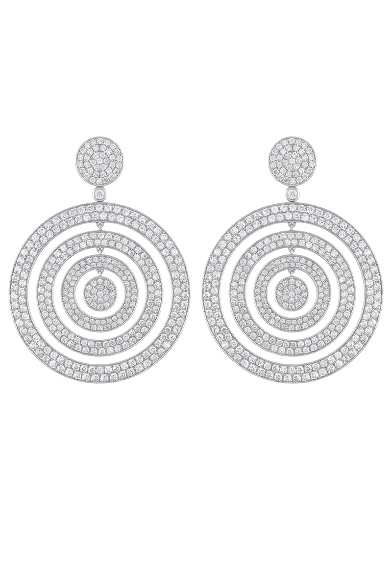 Whirlpool Trance Statement Drop Earrings Silver