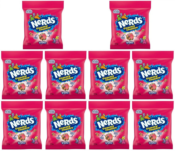 10 x Nerds Gummy Clusters Fruit-Flavour Candy 113G