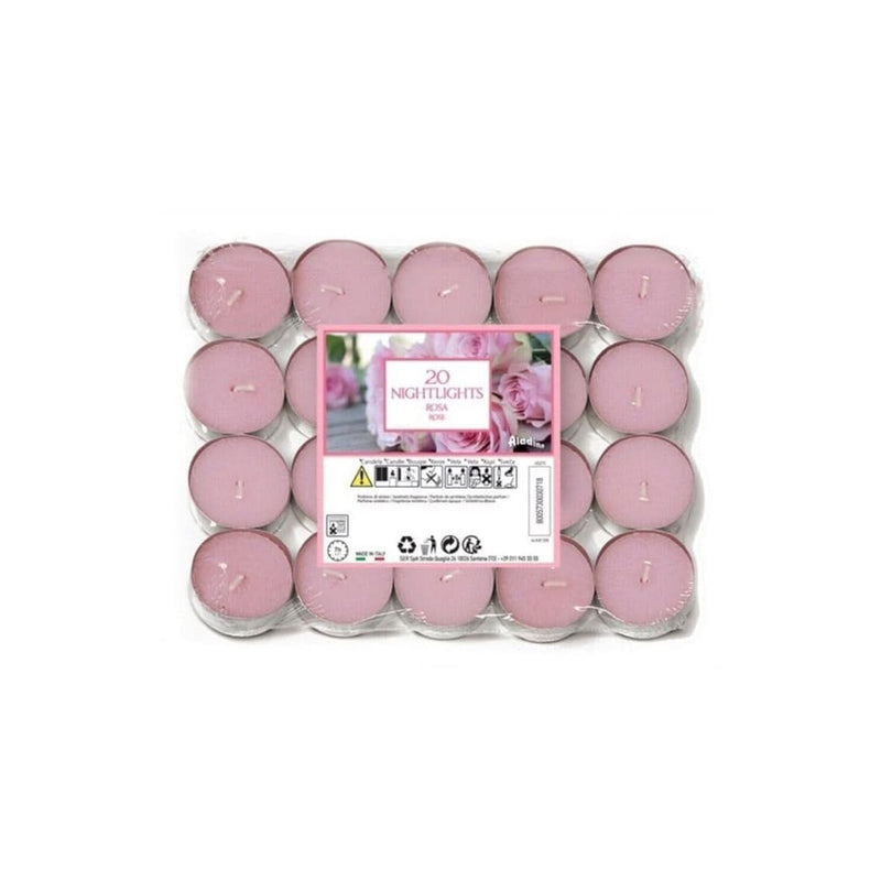20 Pack Rose Scented Tea Light Candles with 7 Hour Burn Time