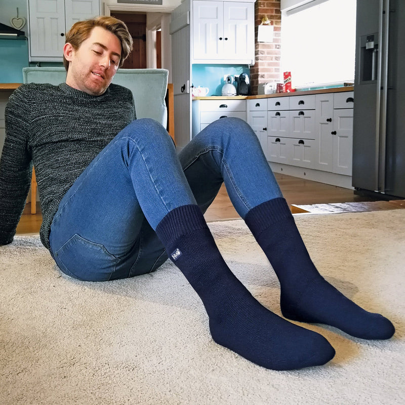 Mens Thick Winter Thermal Socks with Seamless Toe (Multipack Options)