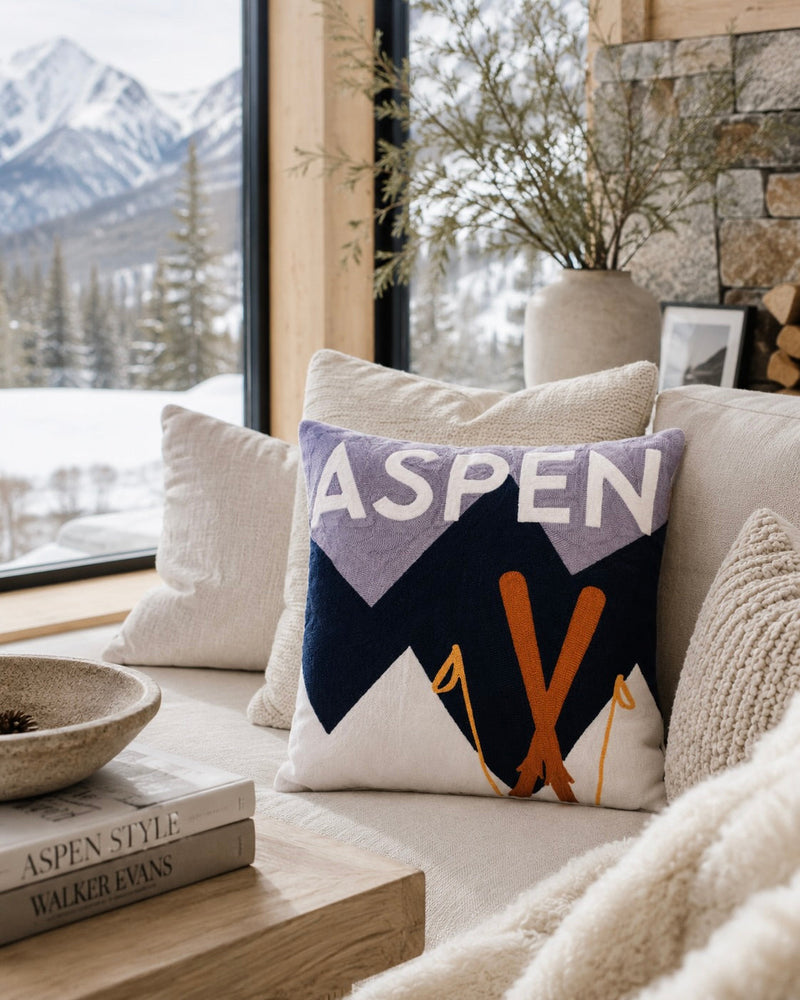 Aspen - Needlepoint Travel Inspired Pillow