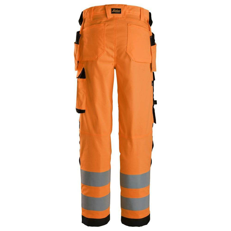 Snickers 6734 High-Vis Class 2 Women's Stretch Trousers Holster Pockets