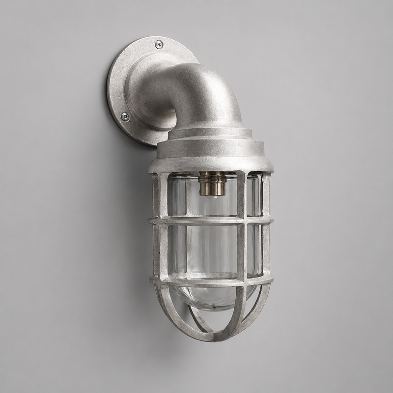 Beachamwell ~ Raw Cast Bulkhead Outdoor & Bathroom Sconce Wall Light ~ 10.5 Inch