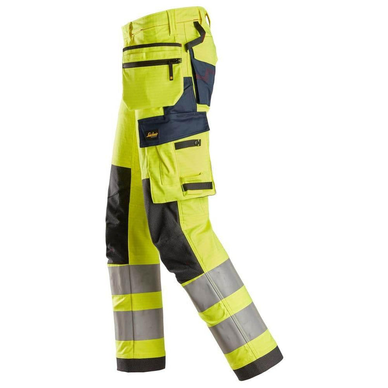 Snickers 6268 ProtecWork Stretch Work Trousers Holster Pockets, High-Vis Class 2