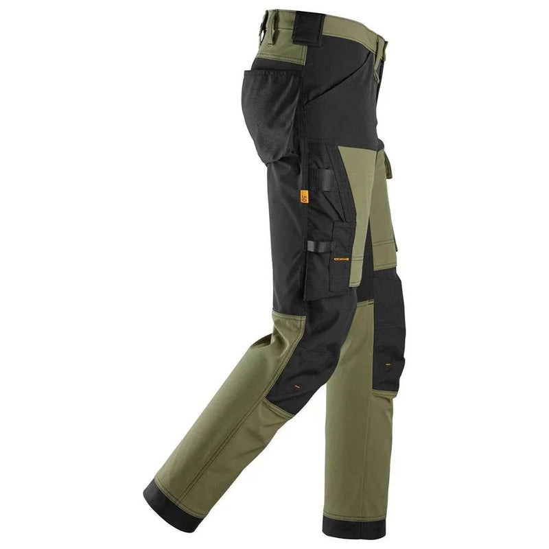 Snickers 6375 AllroundWork 4-way Stretch Trousers Khaki Green
