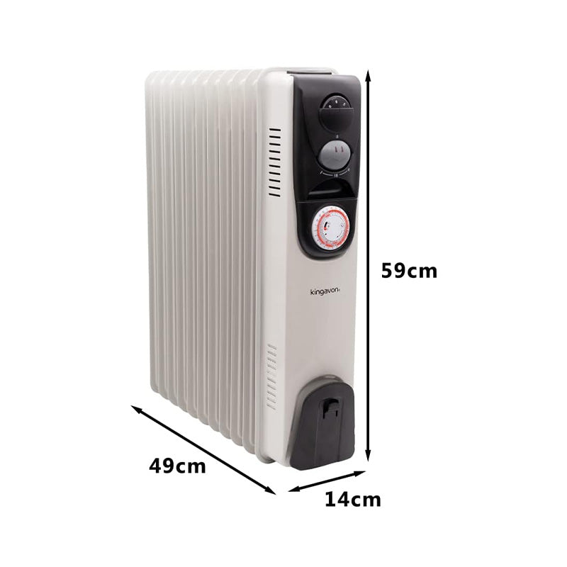 Modern Oil Filled Radiator With Timer White