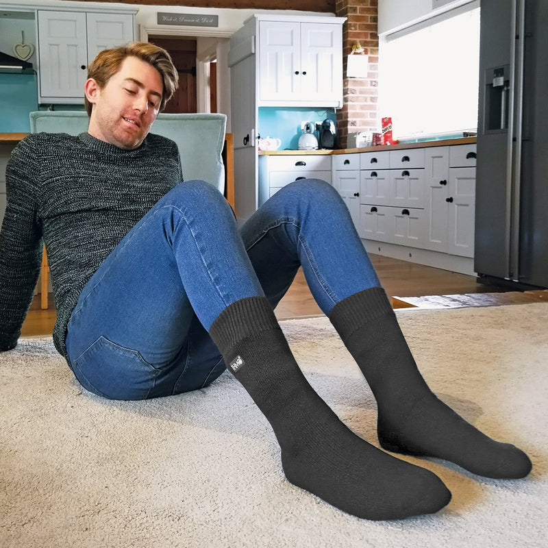 Mens Thick Winter Thermal Socks with Seamless Toe (Multipack Options)