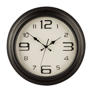 Myers 44cm Dia Matt Black Metal Wall Clock