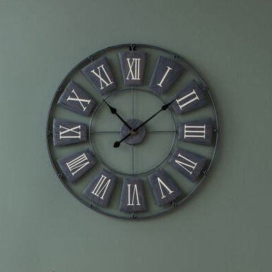 Vitus 70cm Dia Grey Metal Small Wall Clock