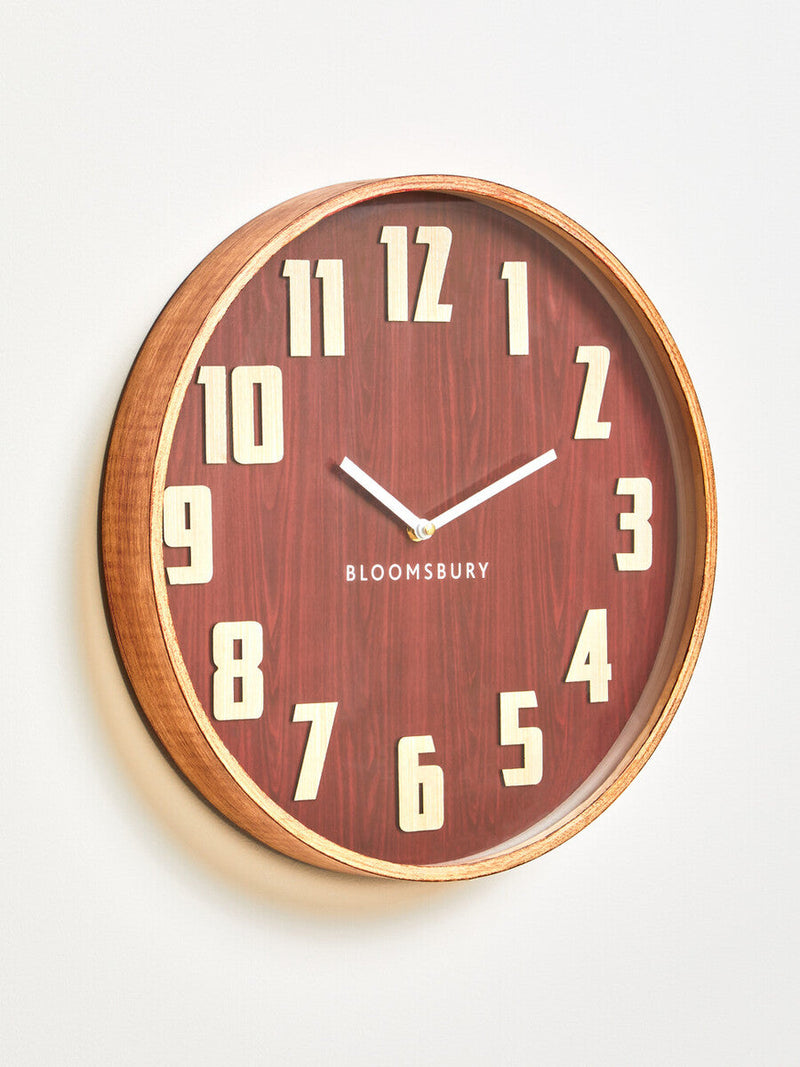 Vitus 40cm Dia Red Grain Large Wall Clock