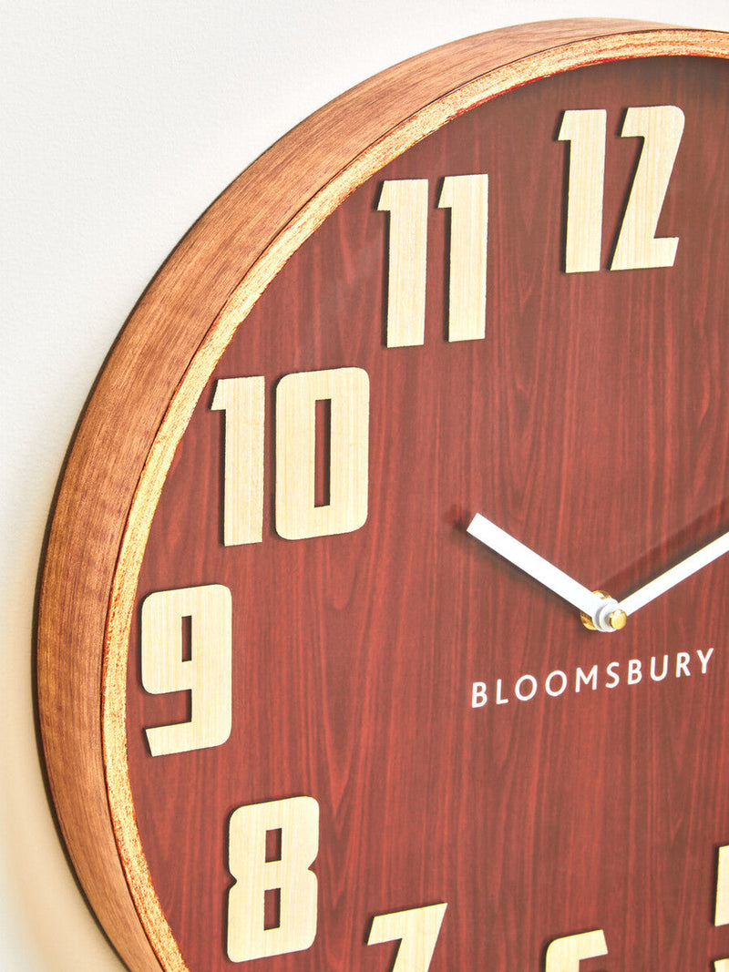 Vitus 40cm Dia Red Grain Large Wall Clock