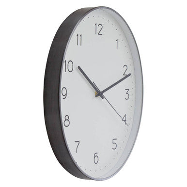 Oval Wall Clock with Dark Grey Finish | Elko