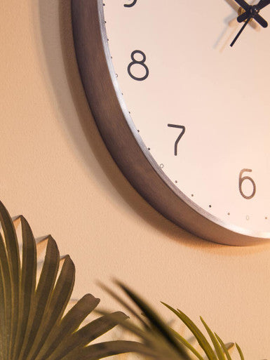 Oval Wall Clock with Dark Grey Finish | Elko