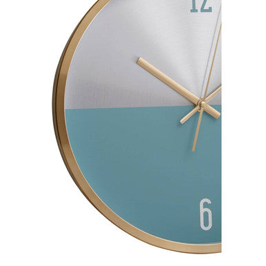 Elko 30cm Dia Silver Gold and Blue Finish Wall Clock